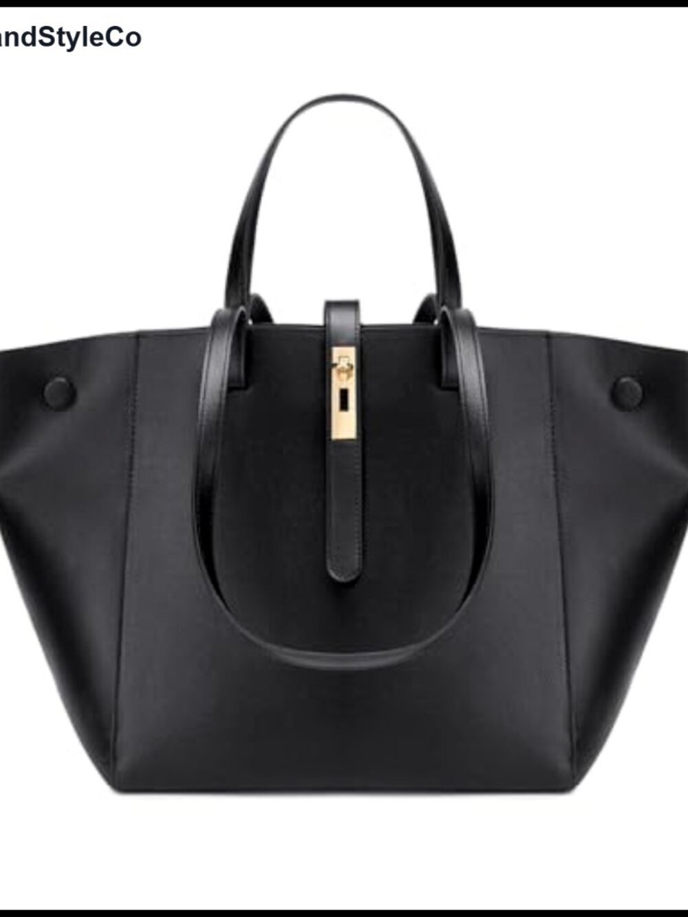 Large Work Tote Bag Cross-Grain PU Leather Fits 13.3-Inch Laptop Women